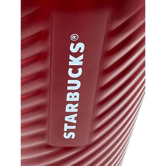 Starbucks Winter 2022‎ Holiday Red Swirl Stainless Steel Tumbler Cold Venti 24oz - Picture 16 of 16